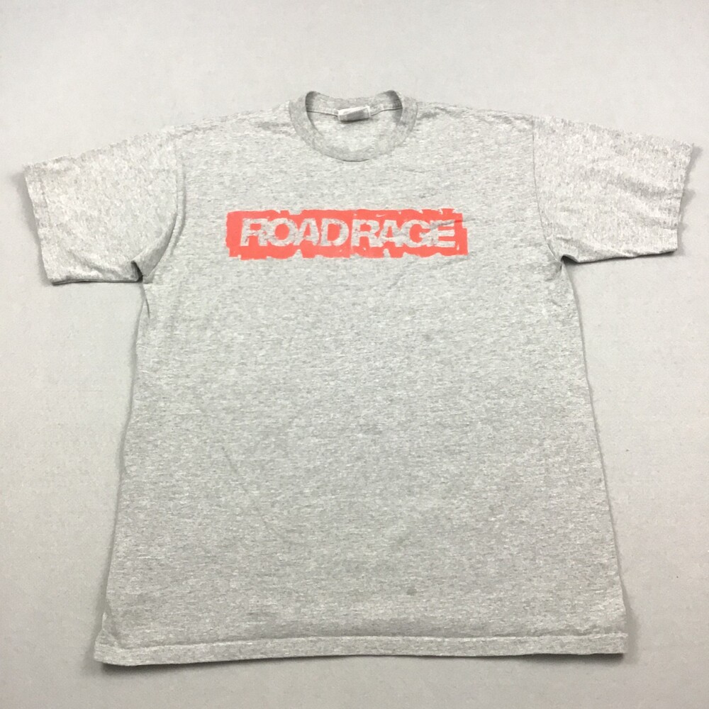 Vintage Nike Shirt Men Medium Gray Road Rage Graphic Running Tee 90s M *